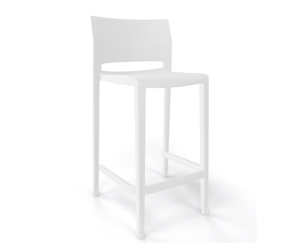 Barová stolička BAKHITA nízka, biela