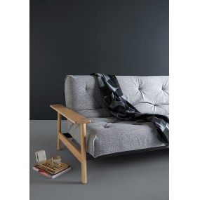 Folding sofa BALDER grey - removable cover