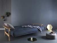 Folding sofa BALDER dark blue - removable cover - 2