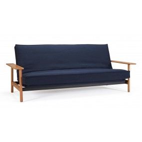 Folding sofa BALDER dark blue - removable cover