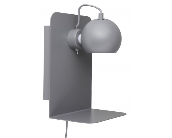 Nástěnná lampa Ball s USB, matná světle šedá