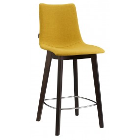 Barová židle ZEBRA POP NATURAL nízká - žlutá/wenge