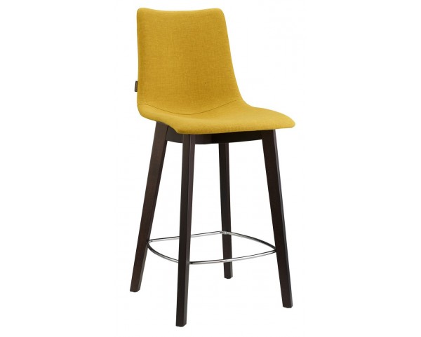 Barová stolička ZEBRA POP NATURAL nízka - žltá/wenge