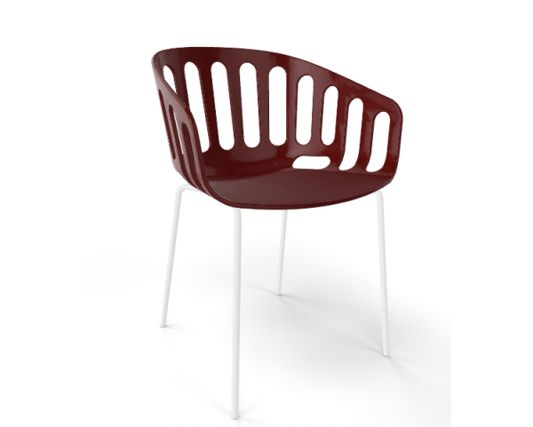 BASKET NA chair, brown/white