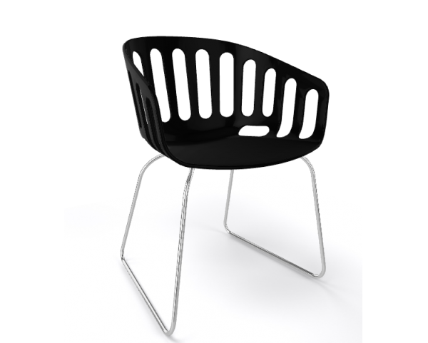 Židle BASKET ST, černá/chrom