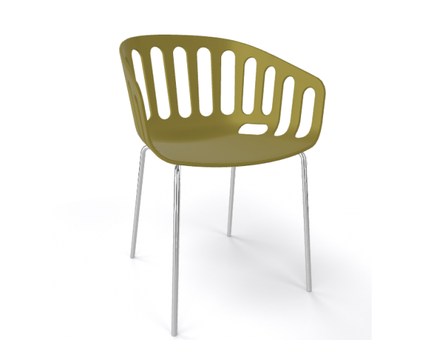 BASKET NA chair, sage green/chrome