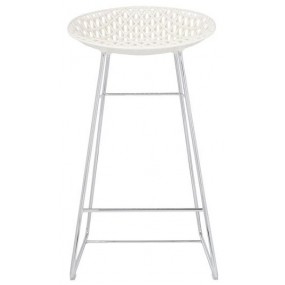 Smatrik bar stool, chrome/white