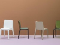 Židle BLITZ bílá s čalouněným sedákem - VÝPRODEJ - sleva 30% - 3