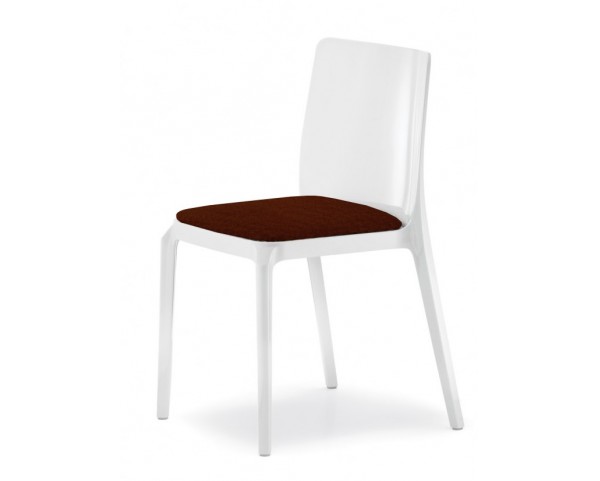 Židle BLITZ bílá s čalouněným sedákem - VÝPRODEJ - sleva 30%