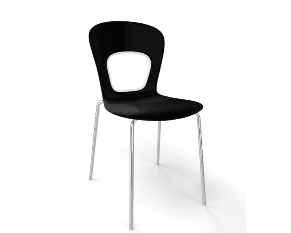 Židle BLOG, černobílá/chrom