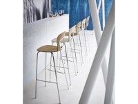 Barová stolička BLOG - nízka, biela/sivá/chróm - 2