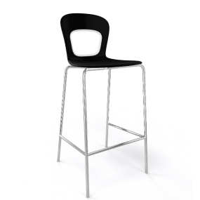 Barová stolička BLOG - nízka, čierna/biela/chróm