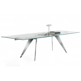 Sklenený stôl Ramos, 200/250x106 cm