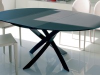 Folding dining table BARONE, glass/wood - 2
