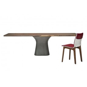 Stůl Podium, sklo/dřevo, 200/250x106/120 cm