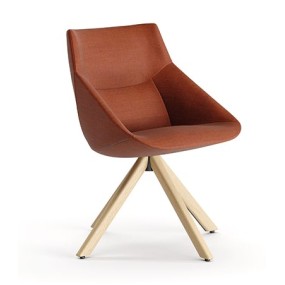 Otočná židle BOW s dřevěnou podnoží