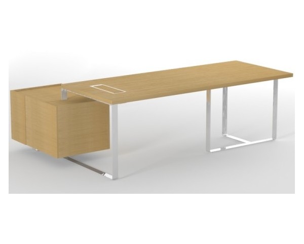 Kancelářský stůl PLANA 204x150x75 cm s fixním kontejnerem na pravé straně