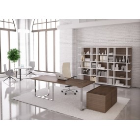 Office desk PLANA 180x90x75 with modesty panel on the left side