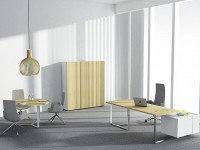 Office desk PLANA 244x150x75 with fixed container on the left side - 2