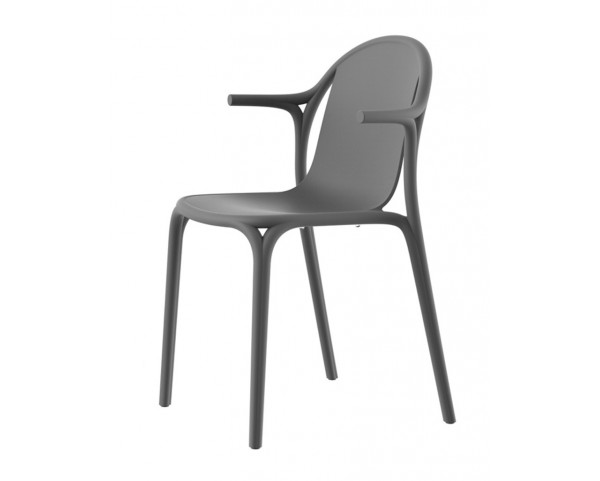 Židle BROOKLYN s područkami - šedá