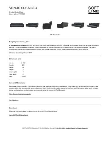 VENUS-Sofa-Bed - Softline - Product-data-sheet - EN.pdf