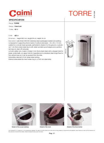 Odpadkový koš s popelníkem Torre Brevetti Alax.pdf