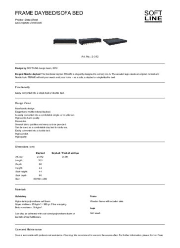 FRAME Daybed_Sofa bed - Softline - Product-data-sheet - EN.pdf