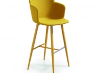 Dvoubarevná čalouněná barová židle CALLA s kovovou podnoží - 2
