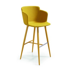 CALLA two-tone upholstered bar stool with metal base