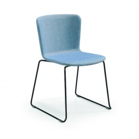 Dvoubarevná čalouněná židle CALLA s kovovou ližinovou podnoží