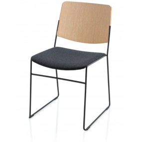 Dubová židle LINK 60X s čalouněným sedákem