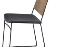 Stolička LINK 60X z orechového dreva s čalúneným sedadlom - 3