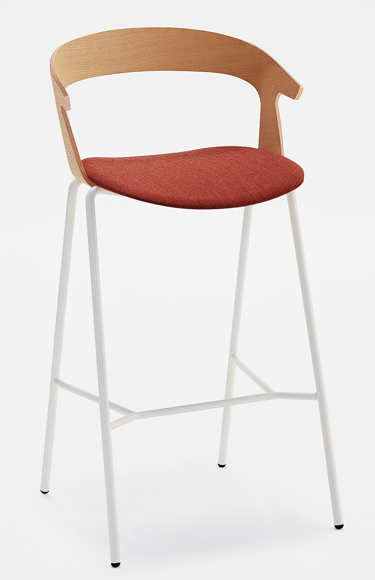 Levně CANTARUTTI - Barová židle MAKI - s područkami a čalouněným sedákem
