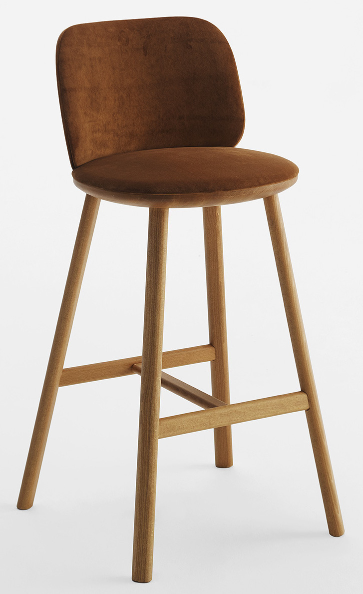 Levně CANTARUTTI - Barová židle PALMO 3.03.0 - s dřevěnou podnoží