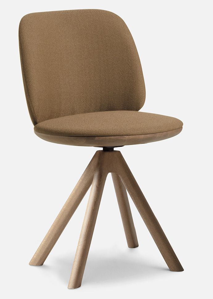Levně CANTARUTTI - Otočná židle PALMO - s dřevěnou podnoží