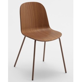Židle RIBBON - dřevěná s kovovou podnoží