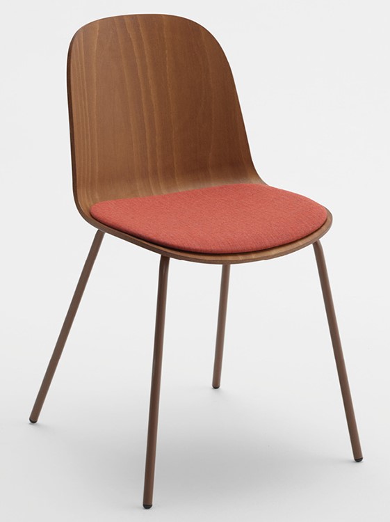 Levně CANTARUTTI - Židle RIBBON - s kovovou podnoží a čalouněným sedákem