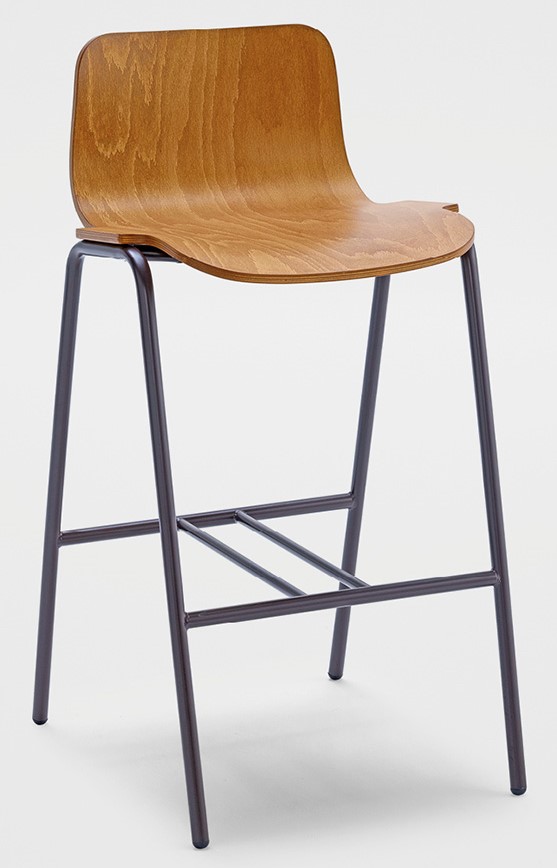 Levně CANTARUTTI - Barová židle TIPI 3.31.Z - s kovovou podnoží dřevěná