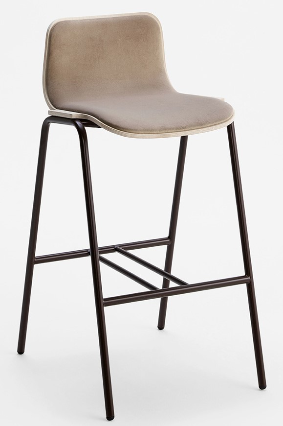 Levně CANTARUTTI - Barová židle TIPI 3.32.Z - s kovovou podnoží čalouněná