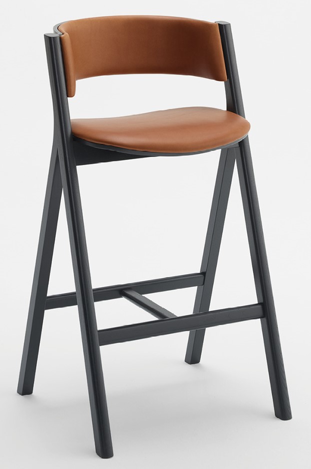 Levně CANTARUTTI - Barová židle WHY 3.24.0 - s čalouněným sedákem a opěrákem
