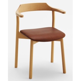 Chair YUMI - with armrests and upholstered seat