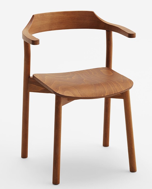 Levně CANTARUTTI - Židle YUMI - s područkami dřevěná
