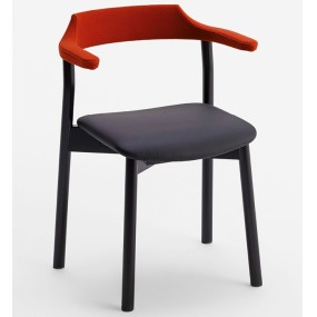 Chair YUMI - with armrests and upholstered seat and backrest