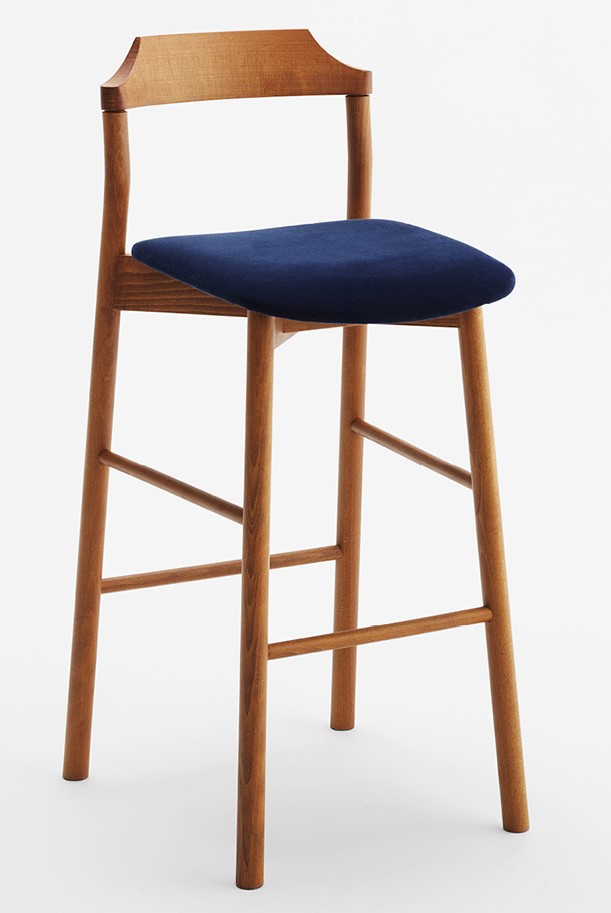Levně CANTARUTTI - Barová židle YUMI - s čalouněným sedákem