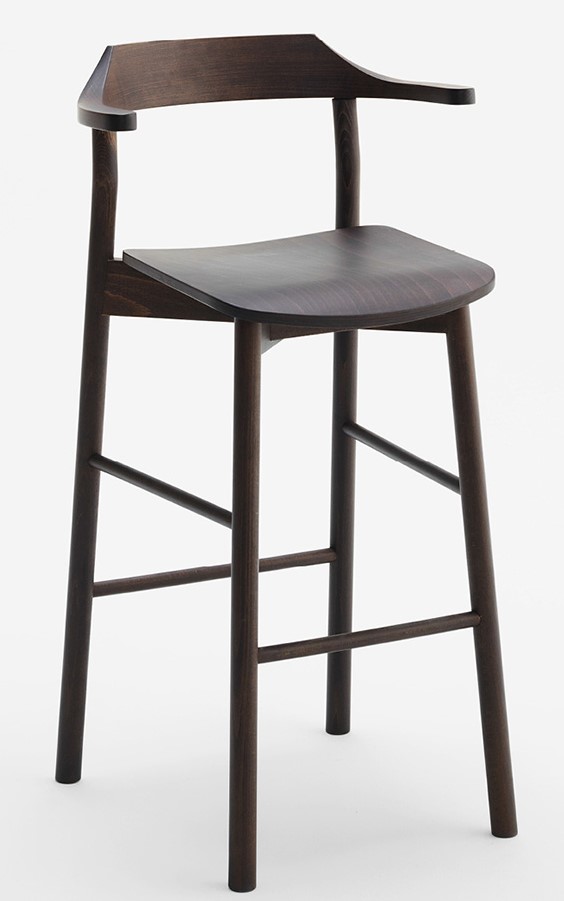 Levně CANTARUTTI - Barová židle YUMI - s područkami dřevěná