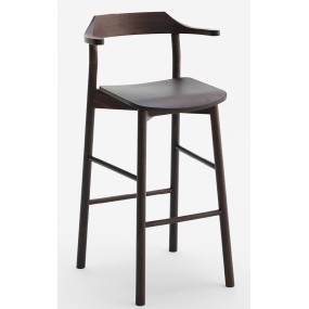 Bar stool YUMI - with wooden arms