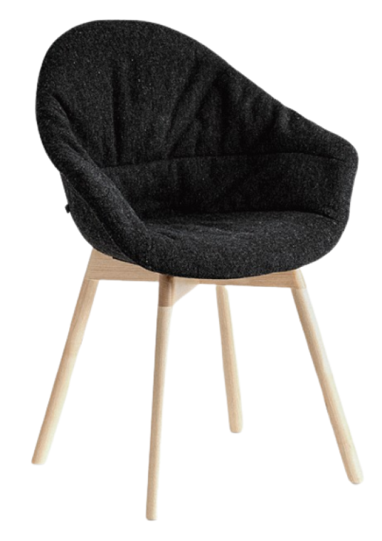 Levně NOTI - Čalouněná židle MAMU s dřevěnou podnoží