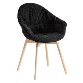Upholstered chair MAMU with wooden base