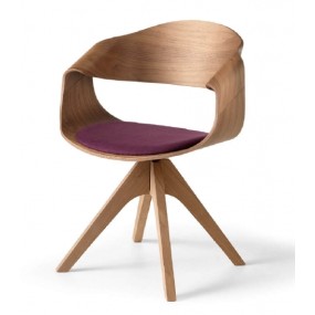 CHANTAL wooden swivel chair