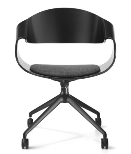 Levně SITIA - Otočná židle CHANTAL s lakovanou skořepinou a kolečky